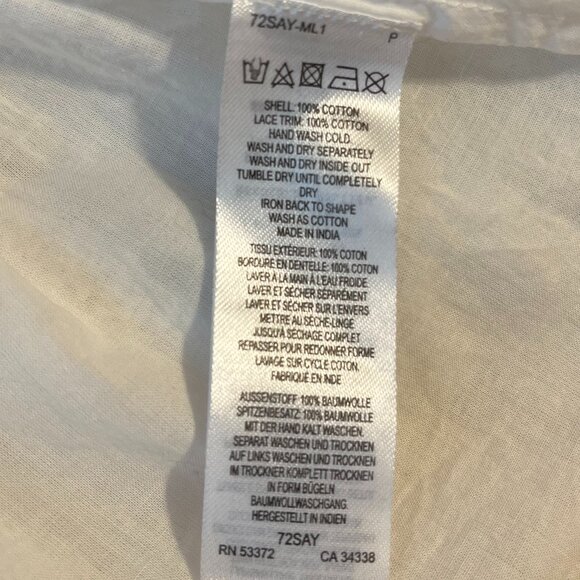 Delicate All-white Ruffled Cotton Top - Picture 7 of 9